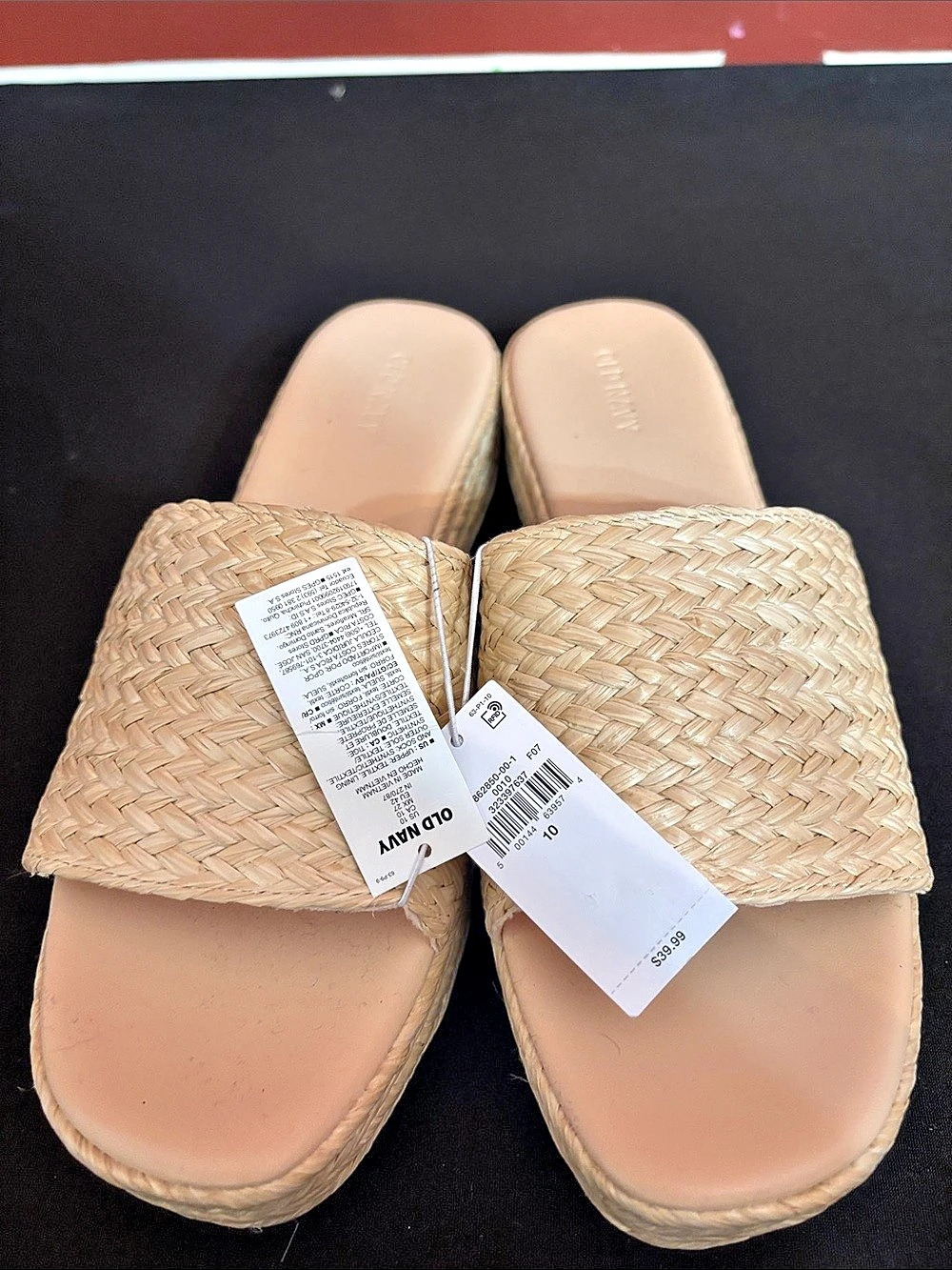 Old Navy Platform Espadrille Sandals Beige US 10